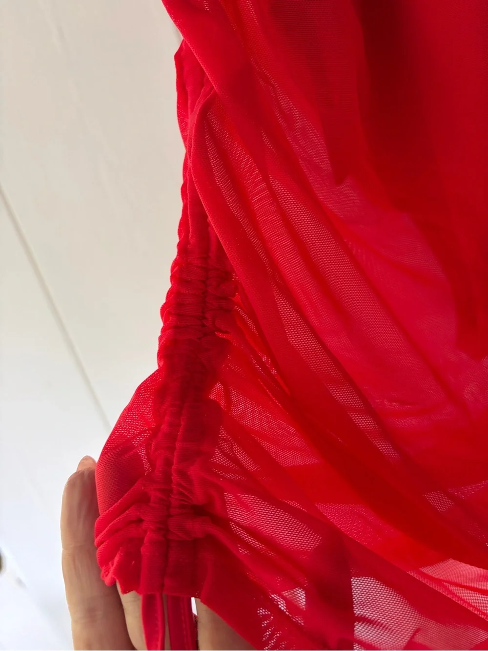 Red Twist-Front One-Piece Swimdress